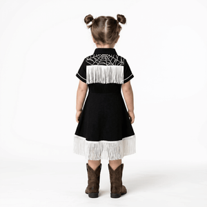 Hauntlings Spider Web Toddler Dress | Gothic Kids & Spooky Season Fashion - Hauntlings