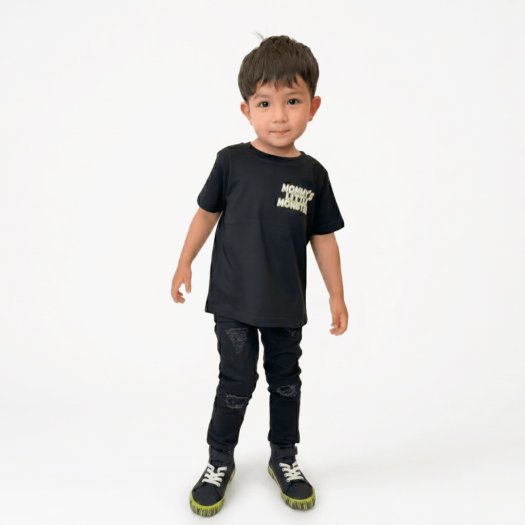 Hauntlings Mommy's Little Monster Tee | Kids Frankenstein Shirt - Hauntlings