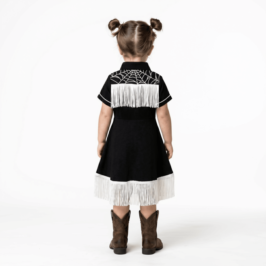 Hauntlings Spider Web Toddler Dress | Gothic Kids & Spooky Season Fashion - Hauntlings