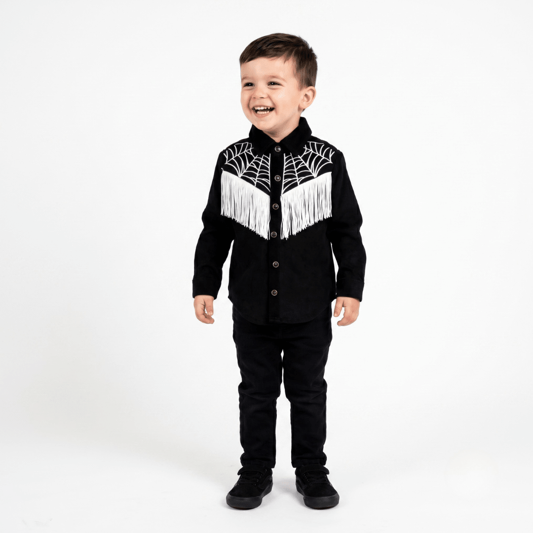 Hauntlings x Western Evil Toddler Spider Web Shirt | Spooky Western Kids - Hauntlings