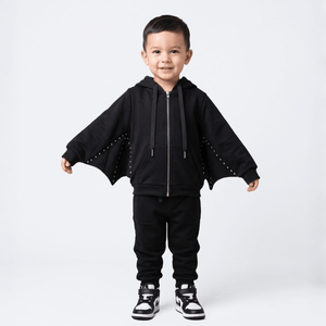 Toddler Studded Bat Wing Hoodie | Hauntlings Gothic Kids Clothes - Hauntlings
