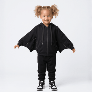 Toddler Studded Bat Wing Hoodie | Hauntlings Gothic Kids Clothes - Hauntlings