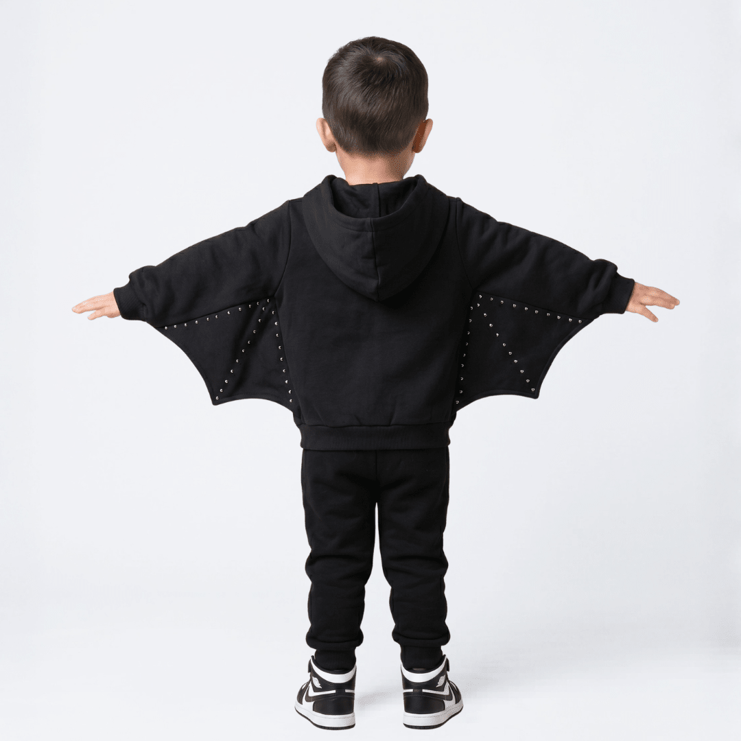 Toddler Studded Bat Wing Hoodie | Hauntlings Gothic Kids Clothes - Hauntlings